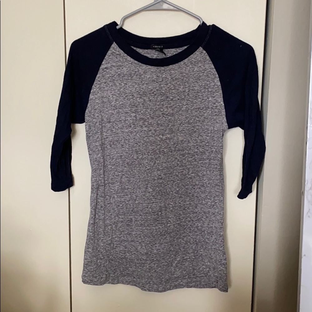 Grey & Navy Baseball Tee